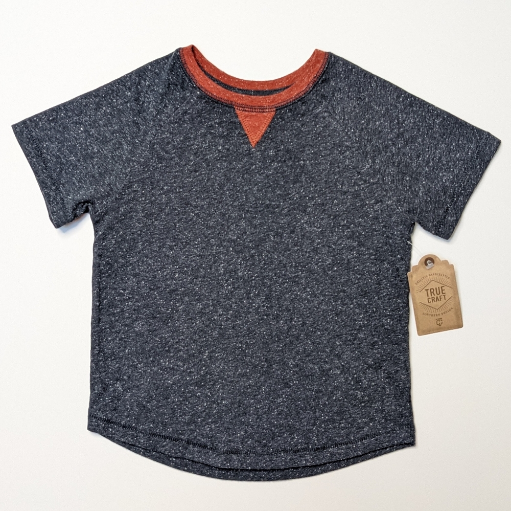 True Craft Toddler Slate Gray Speckled Short Sleeve Tee